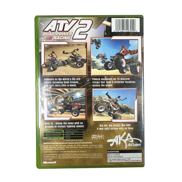 ATV: Quad Power Racing 2 (Microsoft Xbox, 2003) Authentic, CIB, Tested - Picture 3 of 3